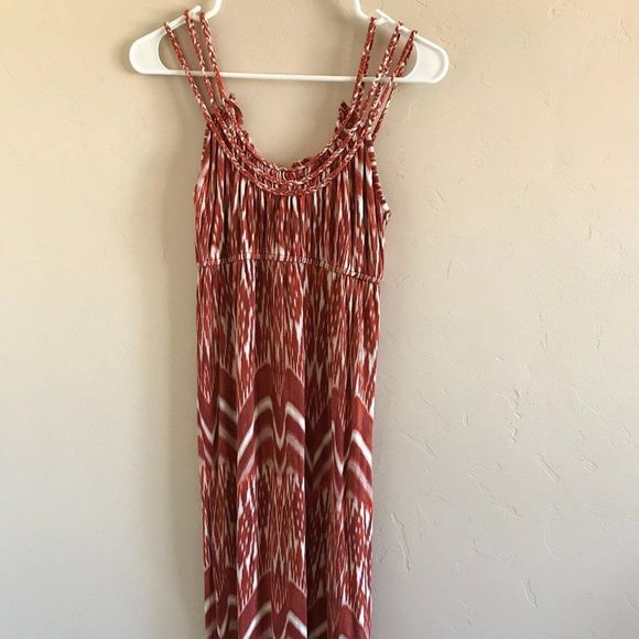 ana red and white patterned summer dress - Picture 1 of 5